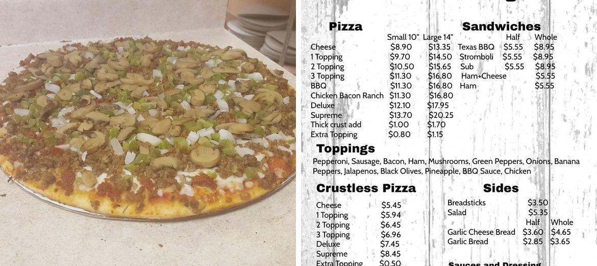 Pizza King Menu